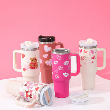 City Choice™ 40oz Insulated Tumbler with Handle & Straw – Spill-Proof Stainless Steel Travel Mug