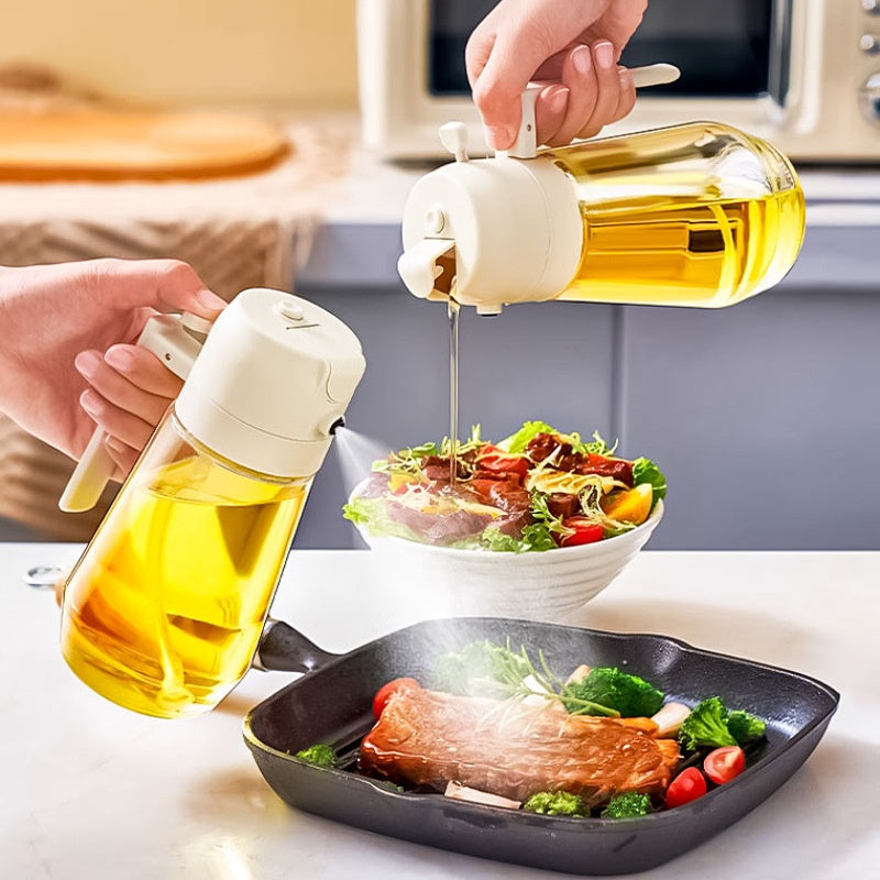 City Choice™470ML Olive Oil Sprayer Dispenser For Cooking BBQ 2 In 1 Glass Oil Vinegar Soy Sauce Spray Kitchen Oil Bottle For Air Fryer